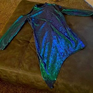 Asymmetrical shimmer dress